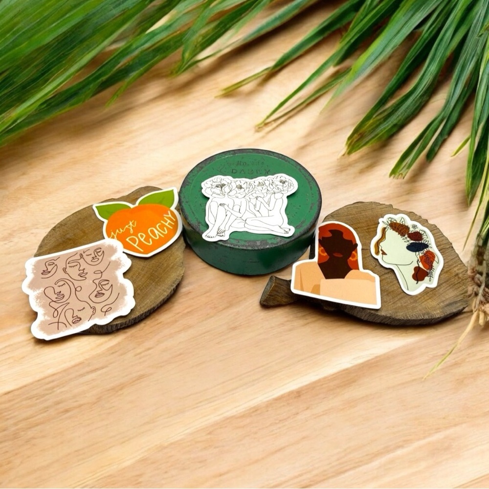 Boho Aesthetic Sticker Pack – Set of 5 Unique Designs